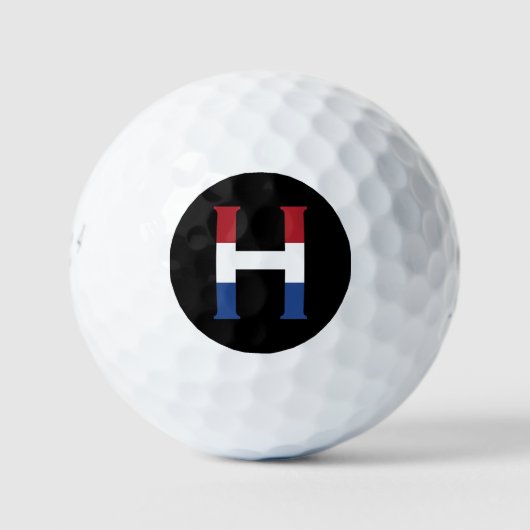 H Monogram overlay op NLD Vlag op bk be6 gbt Golfballen (Voorkant)