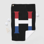 H Monogram overlay op NLD Vlag op bk gtcnt Golfhanddoek (Insitu)