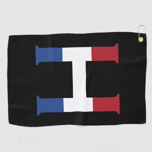 H Monogram overlay op NLD Vlag op bk gtcnt Golfhanddoek (Horizontaal)