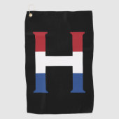 H Monogram overlay op NLD Vlag op bk gtcnt Golfhanddoek (Voorkant)