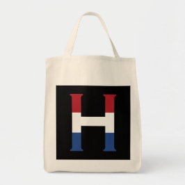 H Monogram overlay op NLD Vlag op bk gtcnt Tote Bag