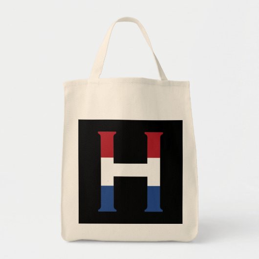 H Monogram overlay op NLD Vlag op bk gtcnt Tote Bag (Voorkant)