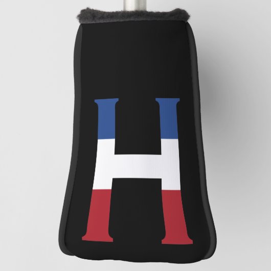 H Monogram overlay op NLD Vlag op bk pct Golfheadcover (Draai 90)