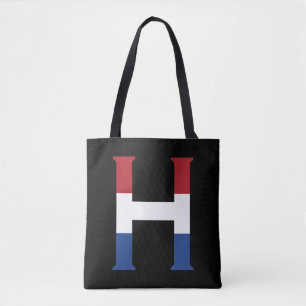H Monogram overlay op NLD Vlag op bk stunt Tote Bag