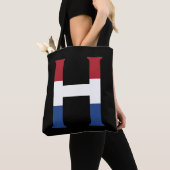 H Monogram overlay op NLD Vlag op bk stunt Tote Bag (Dichtbij)
