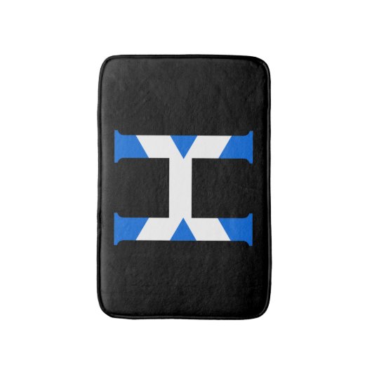 H Monogram overlay op Schotse vlag bmt Badmat (Voorkant Verticaal)