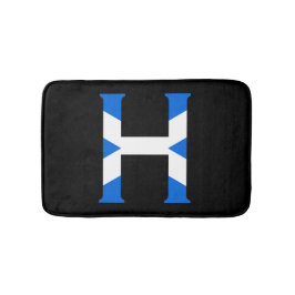 H Monogram overlay op Schotse vlag bmt Badmat