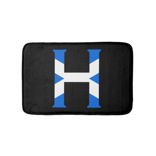 H Monogram overlay op Schotse vlag bmt Badmat (Voorkant)
