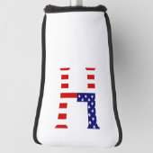 H Monogram overlay op VS Vlag pcnt Golfheadcover (Draai 90)