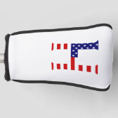 H Monogram overlay op VS Vlag pcnt Golfheadcover (Voorkant)