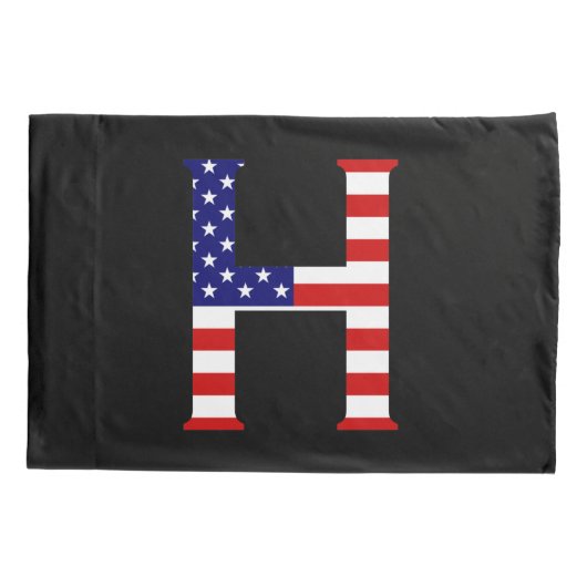 H Monogram overlay op VS Vlag pcnt Kussensloop (Achterkant)