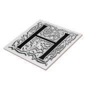H Monogram "Silver Besque" keramische tegels Tegeltje (Zijkant)