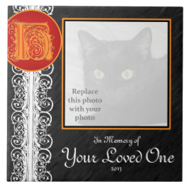 H Monogram "ter nagedachtenis aan uw geliefde" Teg Tegeltje