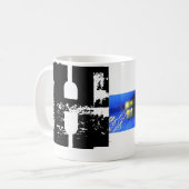 H Monogram Typografie Cool Grunge Mok (Voorkant links)