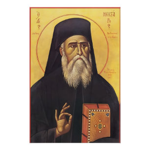 H. Nectarios van Aegina Orthodoxe Christelijke Byz Perfect Poster
