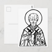 H. Nicolaas van Myra Byzantijns-Orthodoxe Icoon Briefkaart (Voorkant / Achterkant)