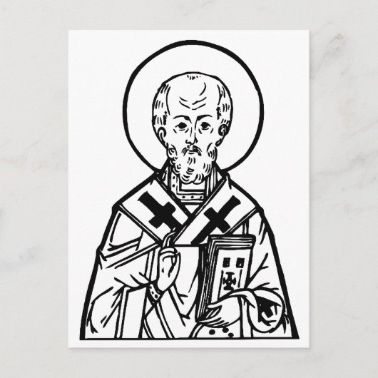 H. Nicolaas van Myra Byzantijns-Orthodoxe Icoon Briefkaart (Voorkant)