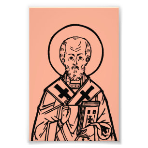 H. Nicolaas van Myra Byzantijns-Orthodoxe icoon Foto Afdruk