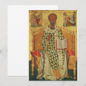 H. Nicolaas van Myra Byzantijns-Orthodoxe icoon Kaart (Voorkant / Achterkant)