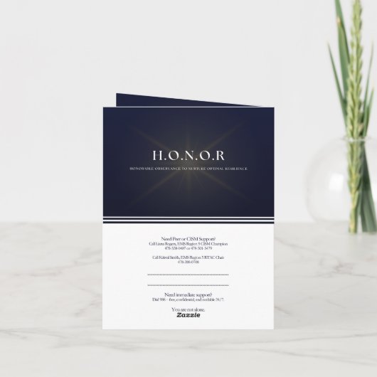 H.O.N.O.R.-Kaart Bedankkaart (Achterkant)