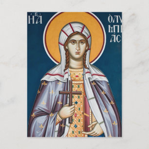 H. Olympia de Diacones Orthodox Christelijk Icoon  Briefkaart