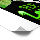 H.P. Lovecraft portret (groen) Poster (Hoek)