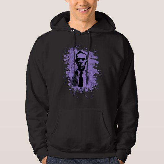 H. P. Lovecraft Tribute (violet) Hoodie (Voorkant)