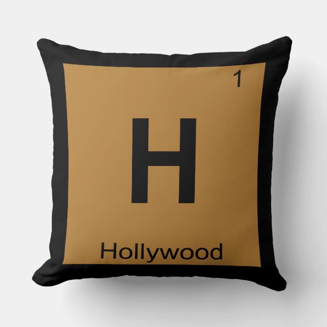 H - Periodiek tabelsymbool Hollywood City Chemistr Kussen (Voorkant)
