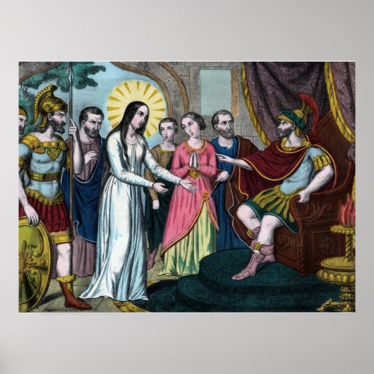 H. Philomena wordt berecht voor keizer Diocletianu Poster (Voorkant)