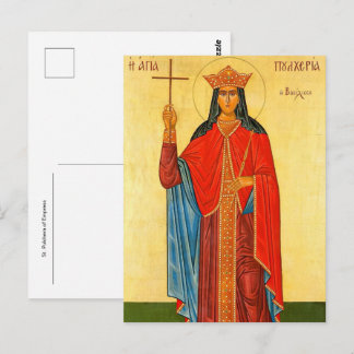 H. Pulcheria van Keizer Orthodoxe Christelijke Ico Briefkaart