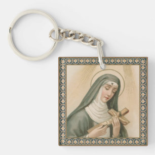H. Rita van Cascia (M 015) Vierkant Acryl Sleutelhanger