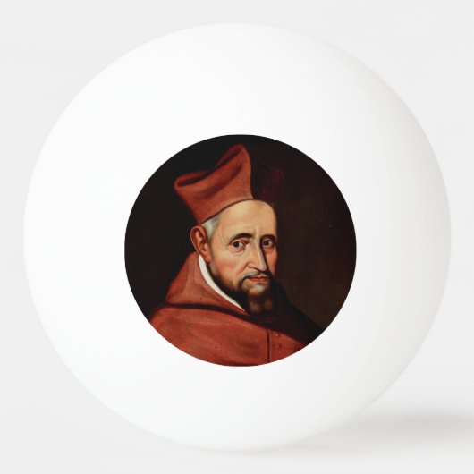 H. Robert Bellarminus Patroon van de Canonisten Pingpongbal (Voorkant)