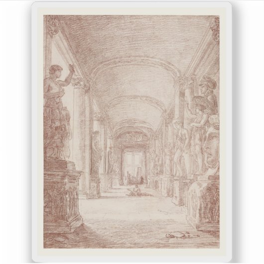 H. Robert - Een tekenaar in de Capitolijnse Galeri Sticker (Voorkant)