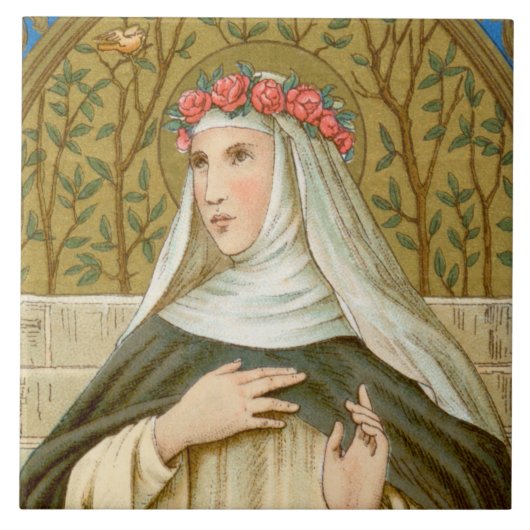 H. Rosa van Lima (BK 020) Tegeltje (Voorkant)