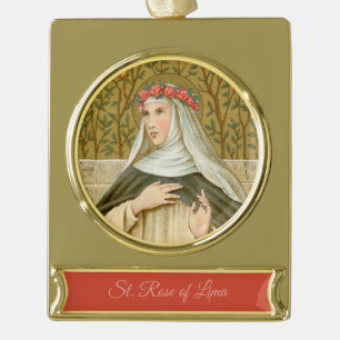 H. Rosa van Lima (BK 020) Verguld Banner Ornament