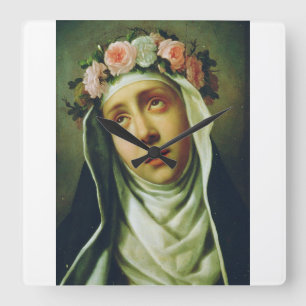 H. Rosa van Lima De Engel van Peru Schilderkunst Vierkante Klok