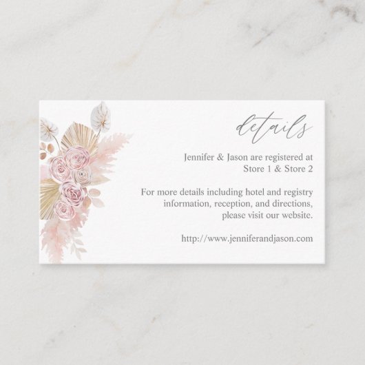 H Roze Boho Floral SM Enclosure Kaart 2 (Voorkant)