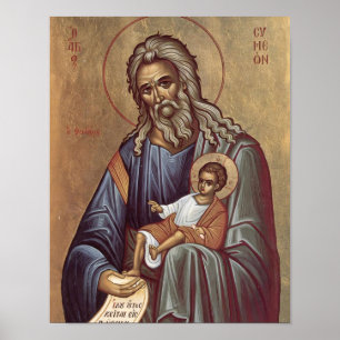 H. Simeon de God-ontvanger Orthodoxe Icoon Print