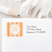 H Snoep Striper Monogram Adresetiket (Sinaasappel) Etiket (Insitu)