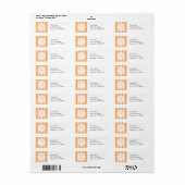 H Snoep Striper Monogram Adresetiket (Sinaasappel) Etiket (Full Sheet)