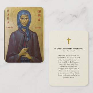 H. Sophia de Asceet van Kleisoura Orthodoxe Icoon Plaatskaartje