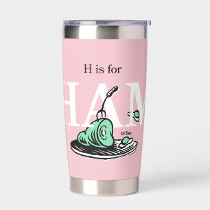 "H staat voor HAM"   Alfabetontwerp Geïsoleerde Drinkbeker
