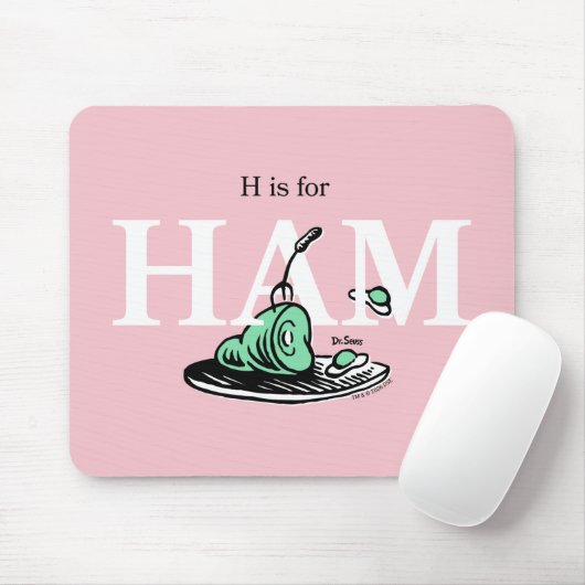 "H staat voor HAM" | Alfabetontwerp Muismat (Met muis)