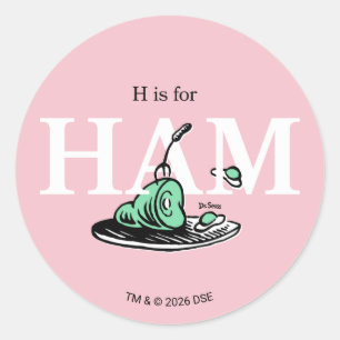 "H staat voor HAM"   Alfabetontwerp Ronde Sticker