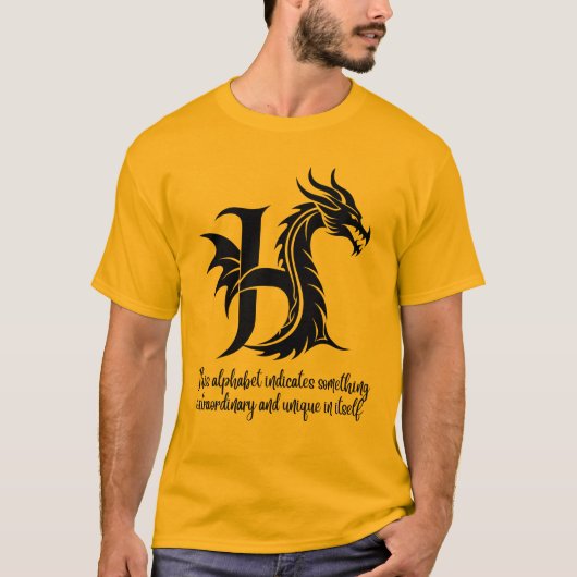 H staat voor hart – gepersonaliseerd H-alfabet T-shirt (Voorkant)