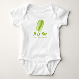 H staat voor HISPI CABBAGE Green Veggie Alphabet Romper