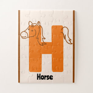 H staat voor Paard" Alfabetposter Legpuzzel