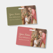 H. Tarcisius ontvangt de Eucharistie (BL 02) Badge (Voor- en achterkant)