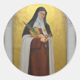 H. Teresa Benedicta van het Kruis Karmelietes Heil Ronde Sticker