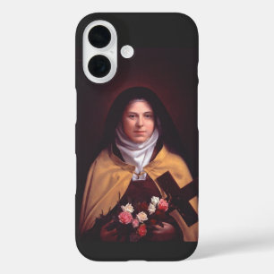 H. Theresia van Lisieux regen van rozen heilige ku iPhone 16 Hoesje